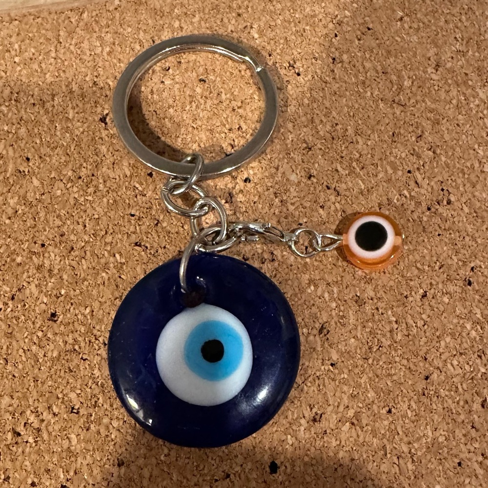 ✨🧿Evil Eye Keychain w/Matching Charm🧿✨Orange Charm✨
